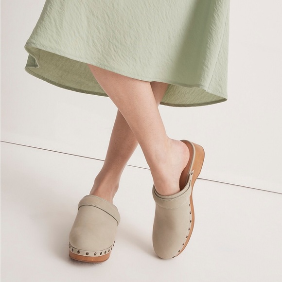 Madewell Shoes - NWT! NEW IN BOX! MADEWELL CECILY CLOG NUBUCK LIGHT GREEN Forgotten Landscape 8